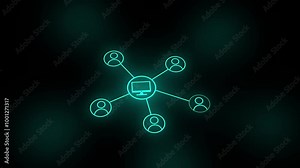 team Work Business technology animation ,People connection concept animation.