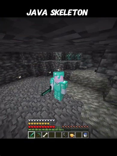 Java skeleton vs bedrock skeleton #minecraft #javaisawesome #contentcreation #gaming #memes
