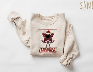 Stranger Xmas Sweatshirt, Merry Upside Down Xmas Jumper, Retro 80s Hoodie, Funny Holiday T-shirt & Mug, Sci-fi Christmas Things Fans Top - Etsy