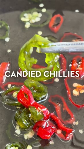 Candied Chillies! 🌶️ RECIPE ⬇️ #chilli #chillioil #foodtok #food #shorts #spice #easyrecipe