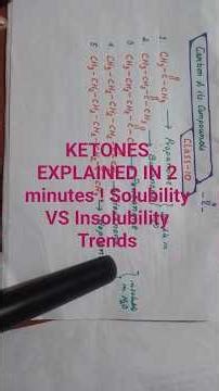 "Ketones: Solubility, Boiling Point & Trends | Class 10 Chemistry”