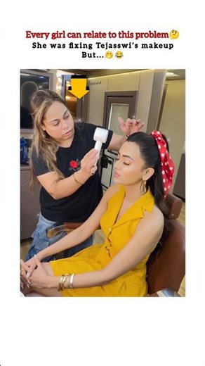 She was fixing Tejasswi’s makeup but everyone can relate to this moment😂 🤌#bollywood #shorts #viral