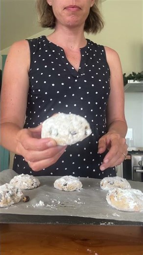 German Stollen Cookies. Packed with fruit, yeasted cookie. Recipe link in description!