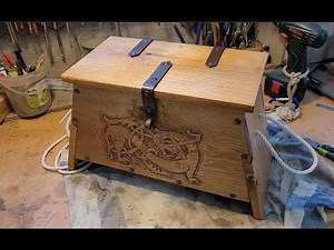 Carving on a viking tool chest