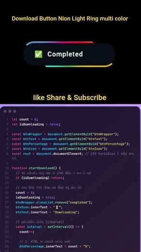 Download Button Morden Multicolour Annimate #css #javascript #animation #html #programming