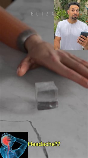 2.6M views · 19K reactions | Applying cold can be an effective way to reduce pain and inflammation. This can be achieved by taking a cold shower or immersing your face, hands or feet in cold water. Or, as shown here, you can use an ice cube to get rid of a headache. | PouyaYoga | Facebook