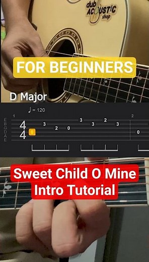 Play the Sweet Child O’ Mine Intro in Seconds! | Beginners Easy Tabs #guitar #fingerstyle