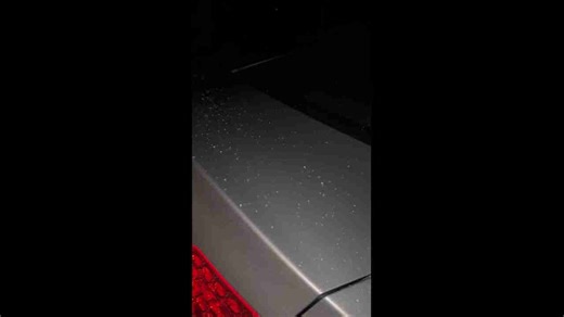 Sleet and hail shower hits Graham, North Carolina, USA