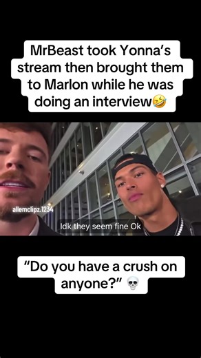 “Do you have a crush on anyone?” 💀#mrbeast#marlon#fyp#like