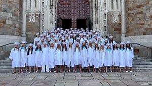 5.1K views · 340 reactions | SUA Alma Mater on the steps of Rosary Cathedral following a beautiful Baccalaureate service! 懶 | St. Ursula Academy Toledo | Facebook