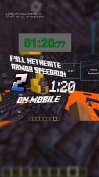 Full netherite armor in 1:20 [WR with no TAS on mobile] set seed ¦ VAI SENTAR (ULTRA SLOWED)