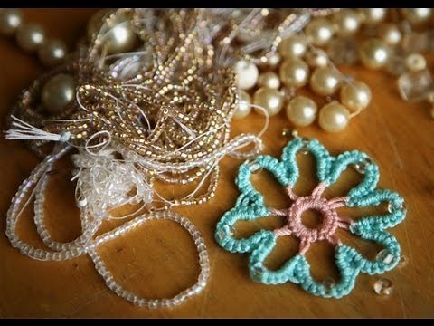 Needle Tatting - #3 Adding Beads (b): method two by RustiKate
