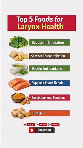 Top 5 Foods for Larynx Health #healthylifestyle #healthyeating