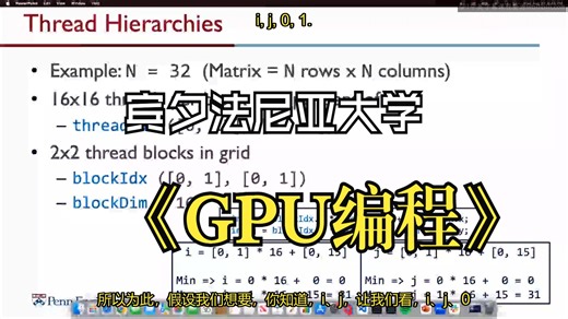 宾夕法尼亚大学《GPU编程和框架|upenn CIS 5650 GPU Programming and Architecture Fall 2023》中英字幕
