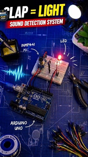 I built a light that turns ON with a clap 🤯 #esp32 #Arduino #tech #Engineering #viral #robotics