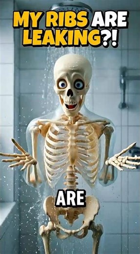 Day 4 of Pretending to Be Human… Skeleton Tries Taking a Shower 🚿💀 #shorts