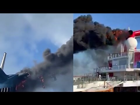 Carnival cruise ship passengers return to Port Canaveral after ship caught fire