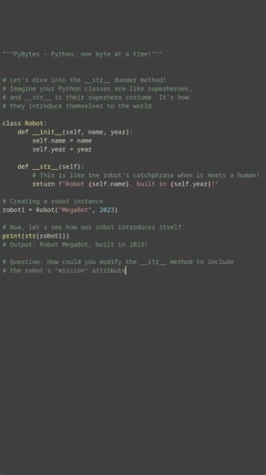 dunder method str #python #showcase