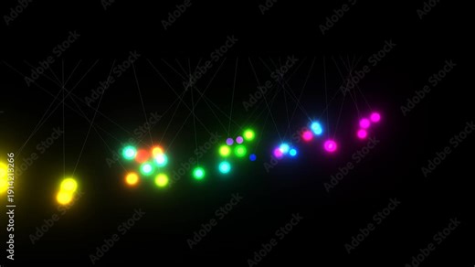 Hypnotic Pendulum Wave Pattern with Synchronized Swinging Orbs Creating Visual Waves - 4K Physics Animation