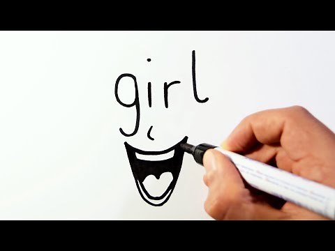 How To Draw A Girl From The Word Girl
