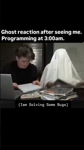 ​رد فعل الشبح لما شافني أبرمج 👻 | لما تحل باجز (Bugs) الساعة 3 الفجر