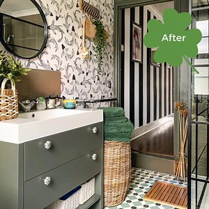 Hints of green to nod to our Irish friends this St Patrick's Day! 🍀 📸 IG:@stove_pipe_house featuring our Tosca vinyl flooring in the pattern Mariella 💚 Find your dream floor today at tapi.co.uk | Tapi Carpets & Floors