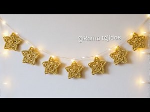 Easy crochet star Christmas garland tutorial | Easy crochet star