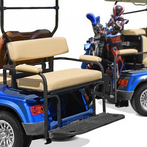 EZGO TXT 2-in-1 Combo Rear Seat Kit (allows use of Golf Bags) - Stone Beige or White