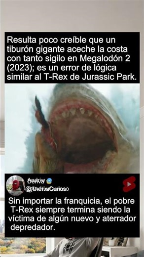 En Megalodón 2 (2023), el T-Rex es atacado por el...