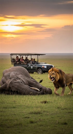 Sick elephant spins like a ball to defend from the lion | Loved Ape