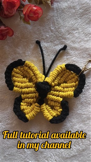 Diy Macrame Butterfly Keychain Tutorial🦋Step by step for beginners🦋Boho#macramekeychain #butterfly