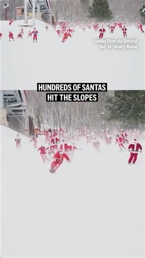 Hundreds of Santas hit the slopes