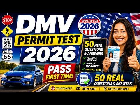 DMV Permit Test 2026 | 50 Real Questions & Answers | Pass First Time