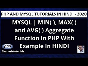 PHP | MYSQL MIN, MAX, AVG Aggregate function With Example In HINDI