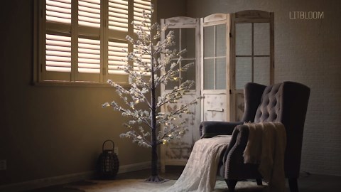 LITBLOOM Lighted Birch Twig Tree with Fairy Lights 4FT 200 LED Lights for Indoor Outdoor Home Christmas Holiday Decoration