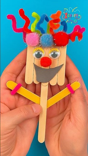 DIY Popsicle Stick Clown Craft 🤡 | Fun & Easy Craft Idea for Kids #diy #craft #craftyfun #kids