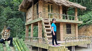 2.1M views · 52K reactions | FULL VIDEO： 45 Days to Build Bamboo House part 2. | Kaleb Mountain life | Facebook