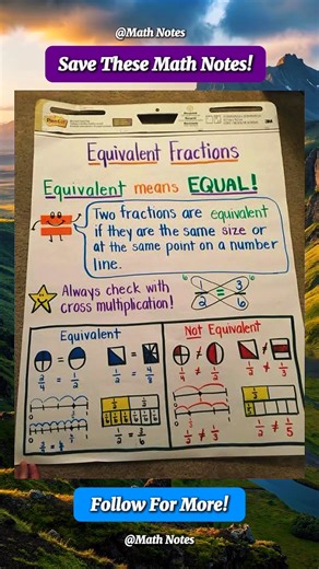 3.3K views · 22 reactions | Equivalent Fractions Math Notes | Math Notes | Facebook