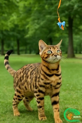 Adorable Bengal Cat Playing in the Park | Amazing Footage!