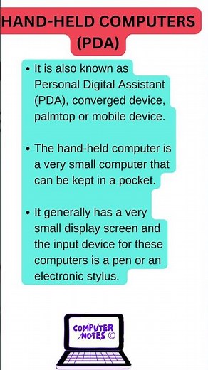 Handheld Computer | PDA | Full video in description | #bca #computerscience @Computer Notes