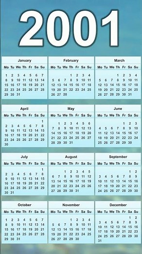 2001 Calendar