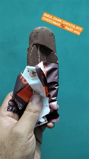 Amul dark chocolate chocobar 🍫 at Rs20 only #amul #icecream #chocolate #darkchocolate #chocobar