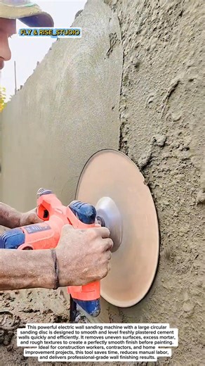 Incredible Wall Sanding Machine! Fastest Cement Wall Finishing Tool for Perfect Smooth Plaster Finis