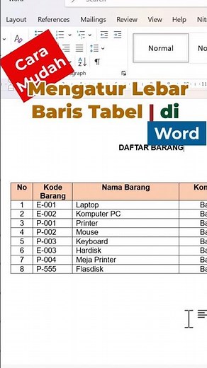 Cara Mudah Mengatur Lebar Baris Tabel di Word #microsoftword #belajarword #tutorialword