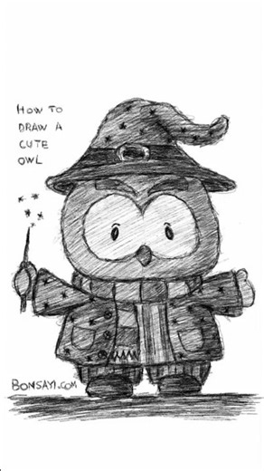 How to Draw a Cute Owl Step by Step Drawing Tutorial 🦉 #sketching #easydrawing #howtodraw