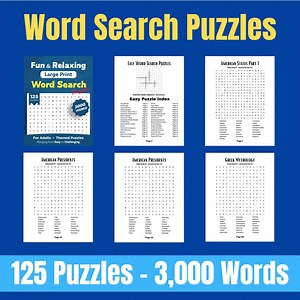 Fun & Relaxing Large Print Word Search Puzzles for Adults and Seniors - Digital Download - Etsy