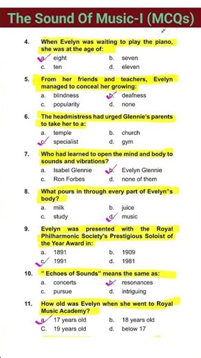 The Sound Of Music-I MCQ Class 9 English #shorts