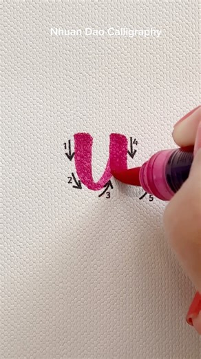 How to Write Letter “u” — Easy Tutorial for Beginners #nhuandaocalligraphy #brushlettering #shorts
