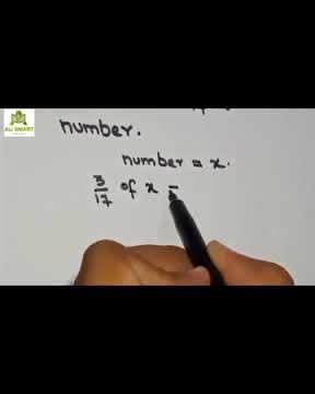 if 3/17 of number is 51 then what will be 2/17 of that number