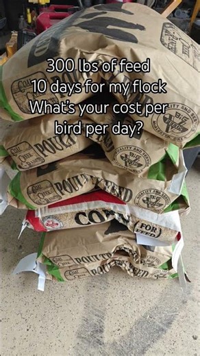 300 lbs of poultry feed equals 10 days. What’s your cost per bird per day?